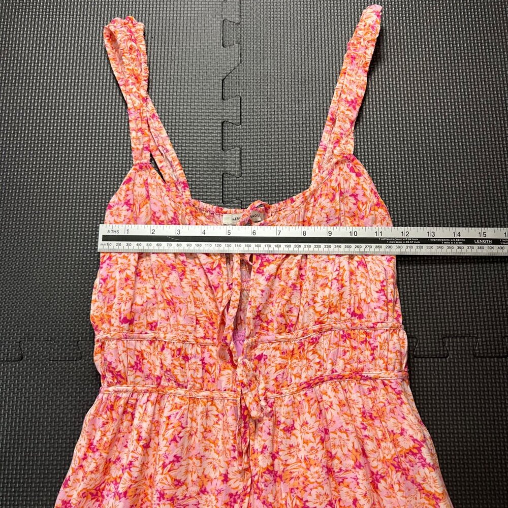 American Eagle Womens Pink Floral Summer Dress Small S Adjustable Straps - Picture 2 of 5